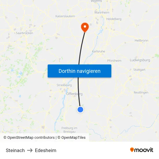 Steinach to Edesheim map