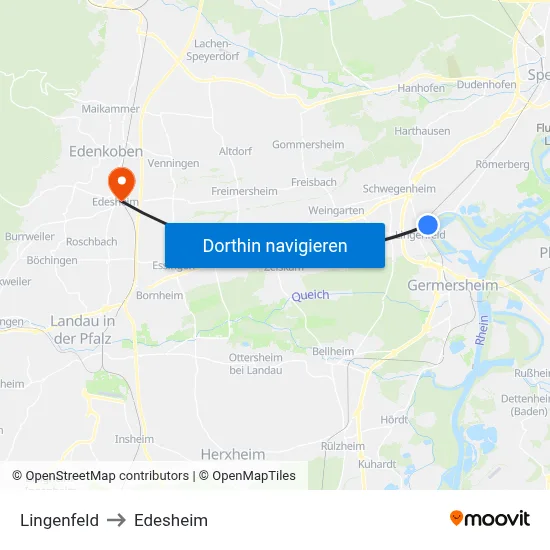Lingenfeld to Edesheim map