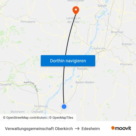 Verwaltungsgemeinschaft Oberkirch to Edesheim map