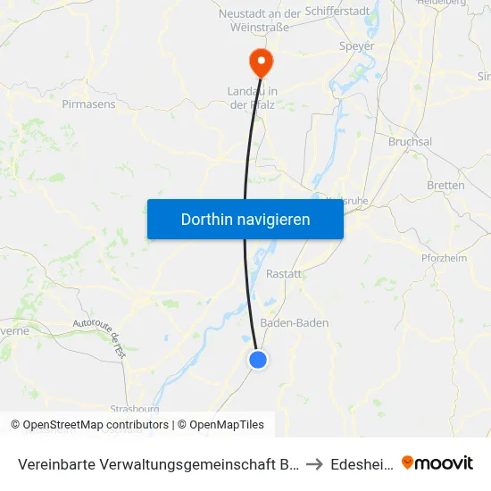 Vereinbarte Verwaltungsgemeinschaft Bühl to Edesheim map