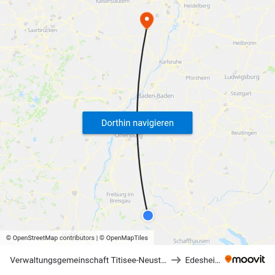 Verwaltungsgemeinschaft Titisee-Neustadt to Edesheim map