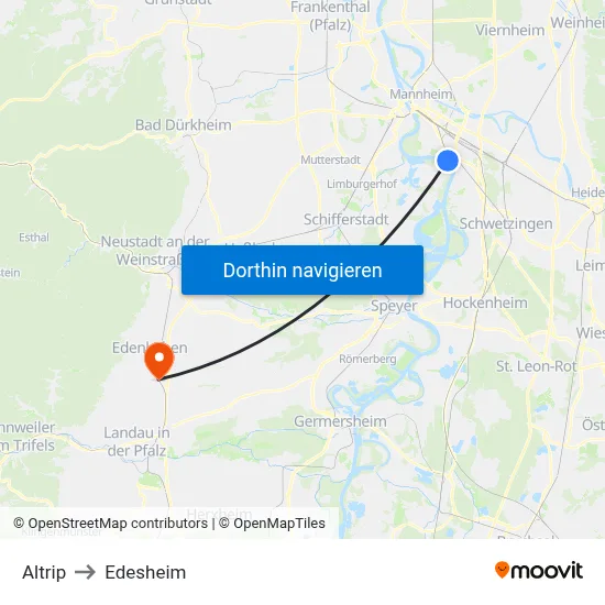 Altrip to Edesheim map