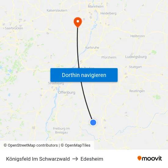 Königsfeld Im Schwarzwald to Edesheim map