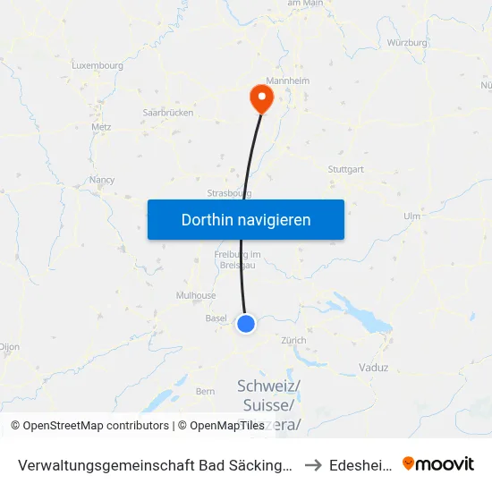 Verwaltungsgemeinschaft Bad Säckingen to Edesheim map