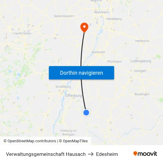 Verwaltungsgemeinschaft Hausach to Edesheim map