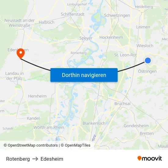 Rotenberg to Edesheim map
