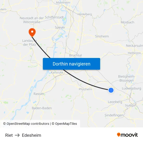 Riet to Edesheim map