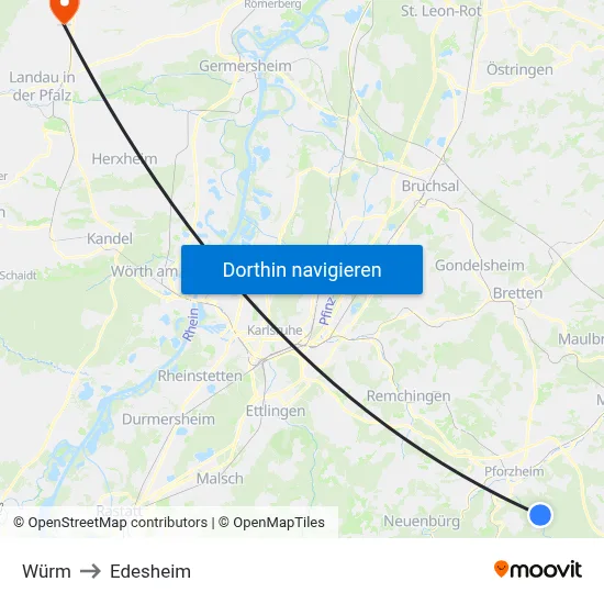 Würm to Edesheim map
