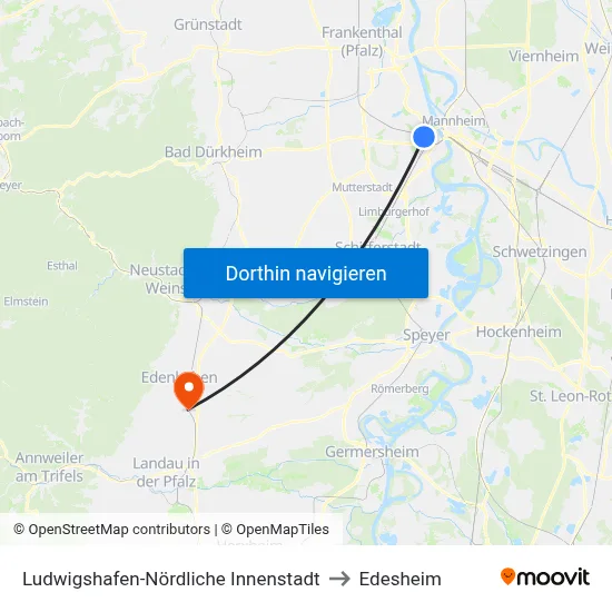 Ludwigshafen-Nördliche Innenstadt to Edesheim map