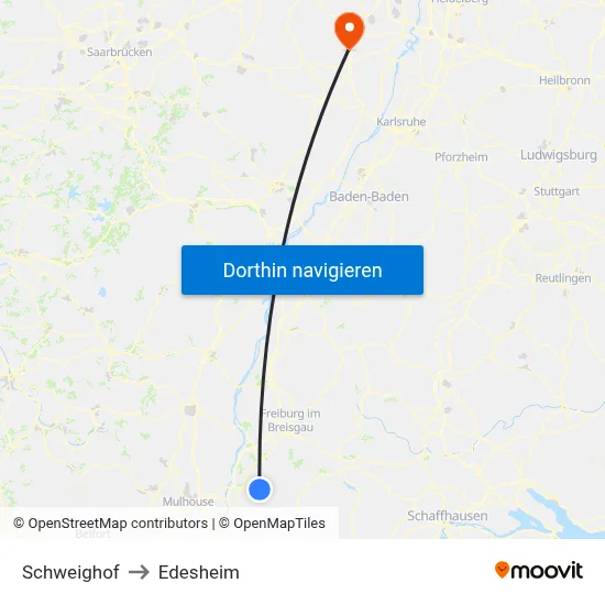 Schweighof to Edesheim map