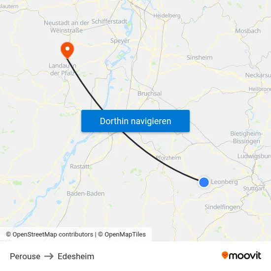 Perouse to Edesheim map