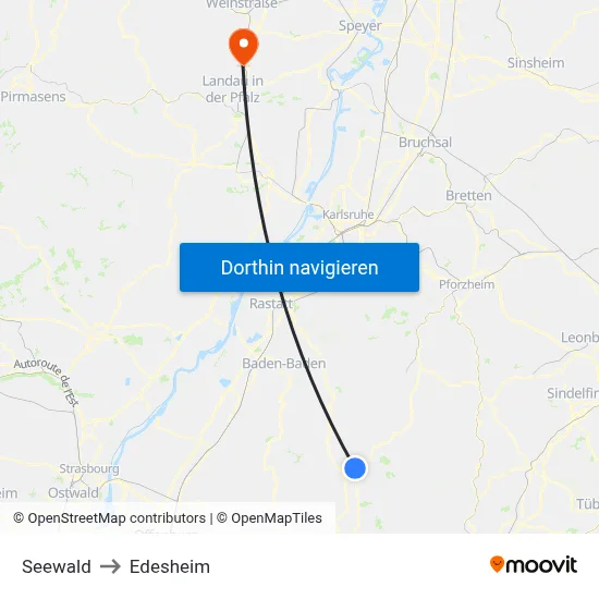 Seewald to Edesheim map