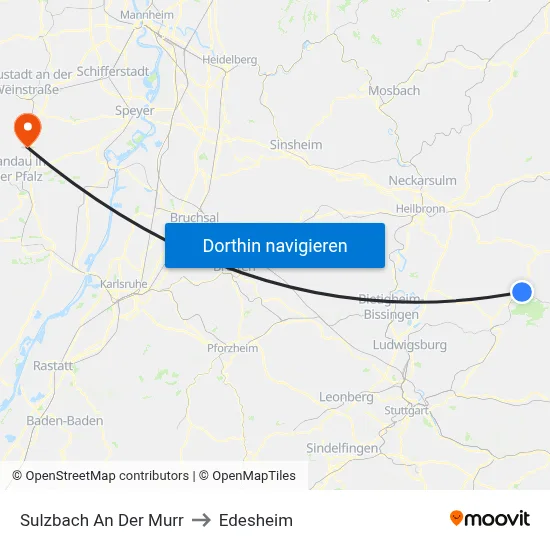 Sulzbach An Der Murr to Edesheim map