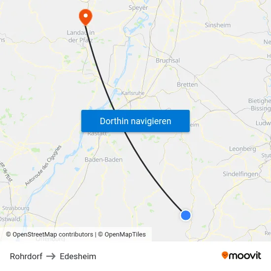 Rohrdorf to Edesheim map