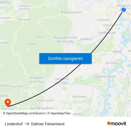 Lindenhof to Dahner Felsenland map