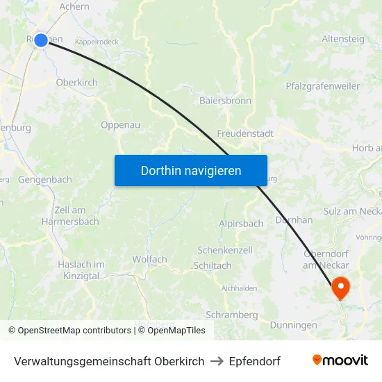 Verwaltungsgemeinschaft Oberkirch to Epfendorf map