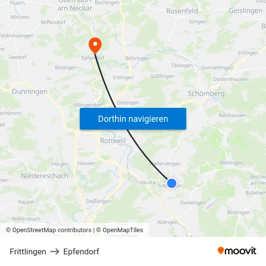 Frittlingen to Epfendorf map