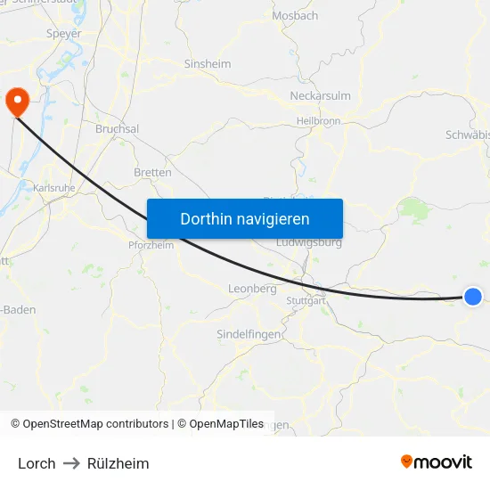 Lorch to Rülzheim map