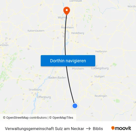 Verwaltungsgemeinschaft Sulz am Neckar to Biblis map