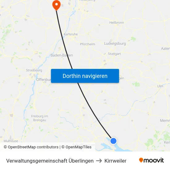 Verwaltungsgemeinschaft Überlingen to Kirrweiler map
