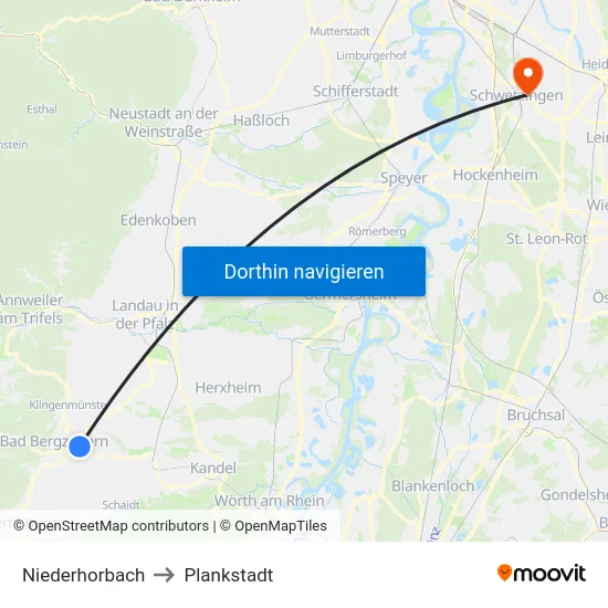 Niederhorbach to Plankstadt map