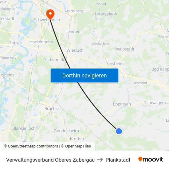 Verwaltungsverband Oberes Zabergäu to Plankstadt map