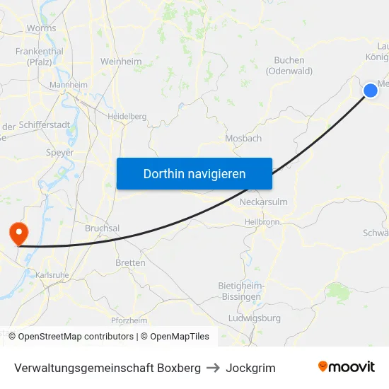 Verwaltungsgemeinschaft Boxberg to Jockgrim map