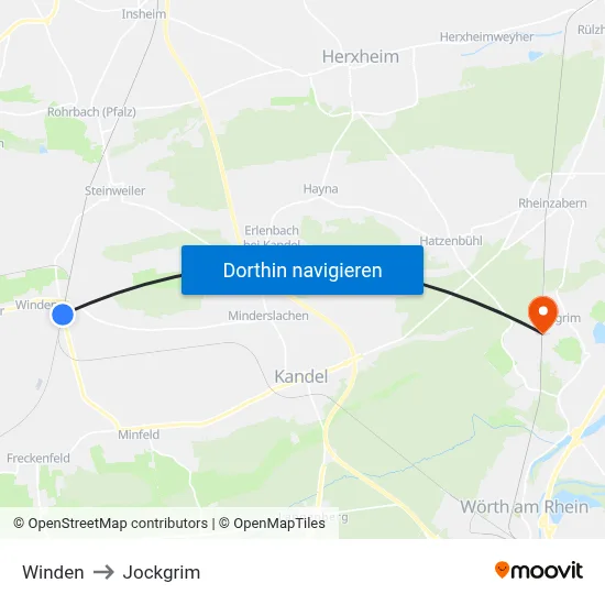 Winden to Jockgrim map