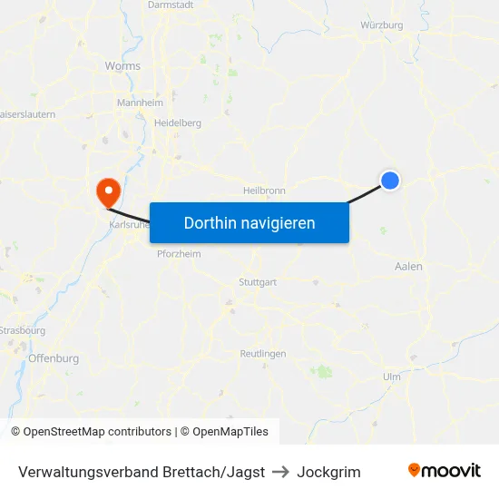 Verwaltungsverband Brettach/Jagst to Jockgrim map