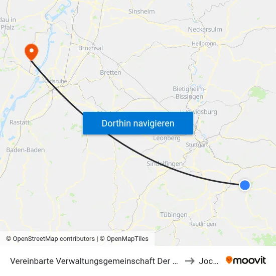 Vereinbarte Verwaltungsgemeinschaft Der Stadt Kirchheim Unter Teck to Jockgrim map