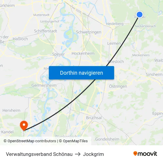 Verwaltungsverband Schönau to Jockgrim map