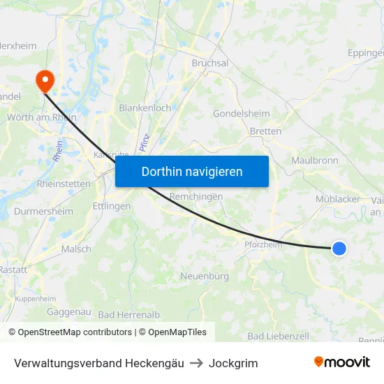 Verwaltungsverband Heckengäu to Jockgrim map