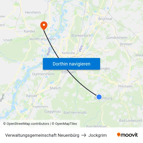Verwaltungsgemeinschaft Neuenbürg to Jockgrim map