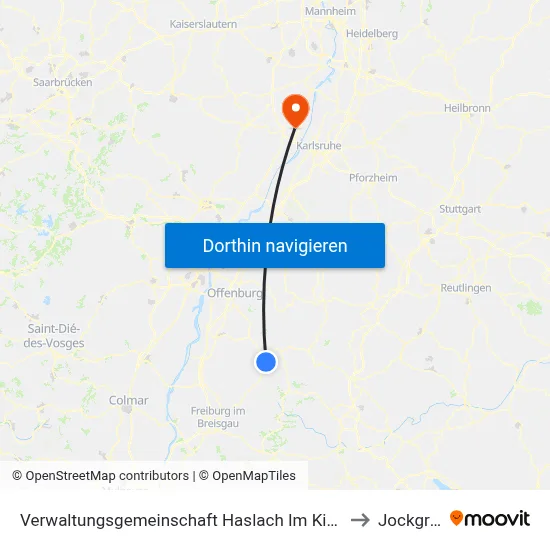 Verwaltungsgemeinschaft Haslach Im Kinzigtal to Jockgrim map
