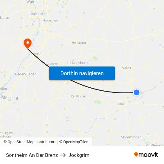 Sontheim An Der Brenz to Jockgrim map