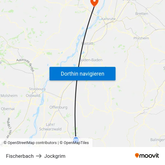 Fischerbach to Jockgrim map