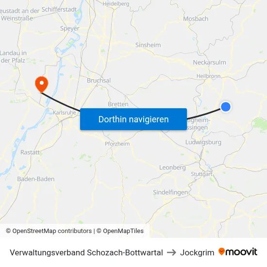 Verwaltungsverband Schozach-Bottwartal to Jockgrim map