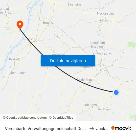 Vereinbarte Verwaltungsgemeinschaft Der Stadt Nürtingen to Jockgrim map