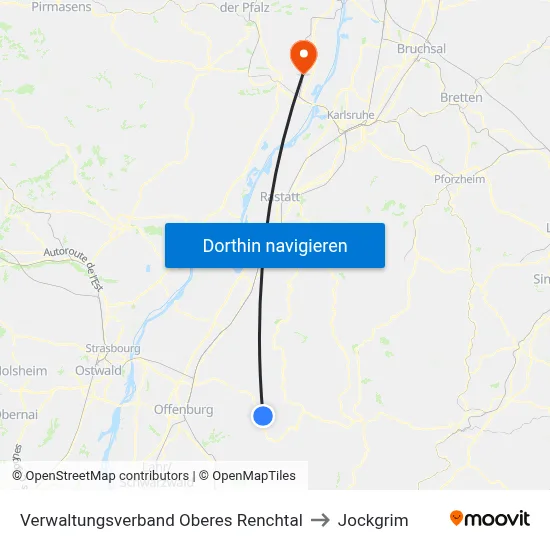 Verwaltungsverband Oberes Renchtal to Jockgrim map