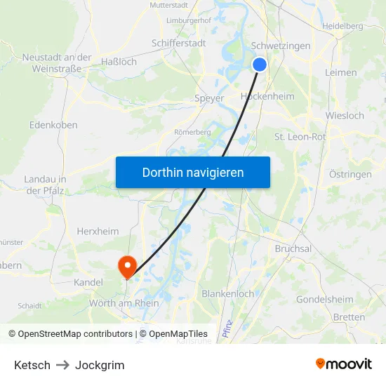 Ketsch to Jockgrim map