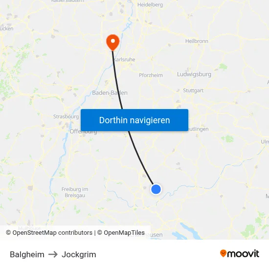 Balgheim to Jockgrim map