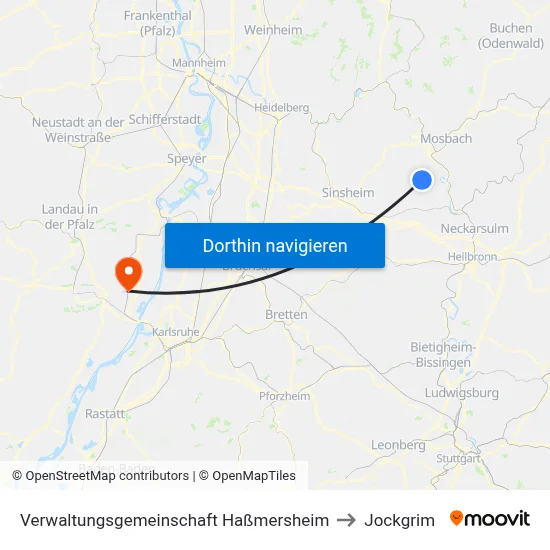 Verwaltungsgemeinschaft Haßmersheim to Jockgrim map
