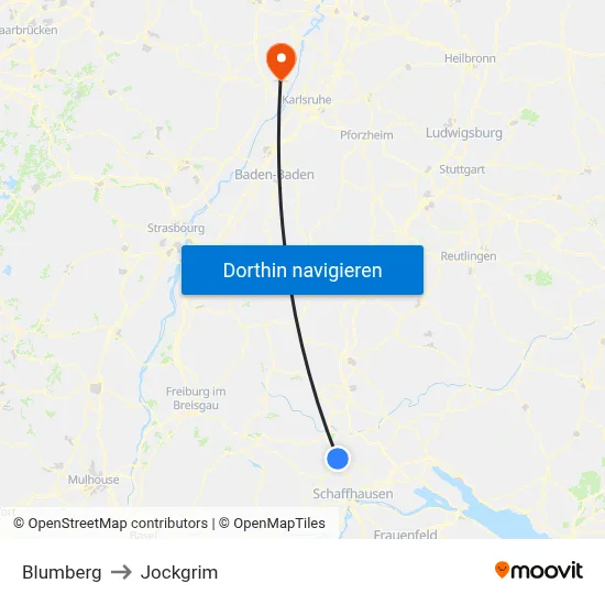 Blumberg to Jockgrim map