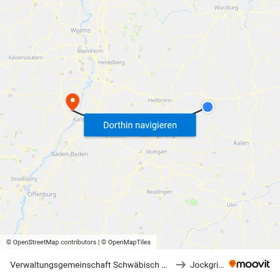 Verwaltungsgemeinschaft Schwäbisch Hall to Jockgrim map