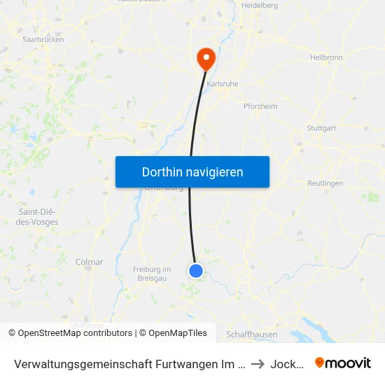 Verwaltungsgemeinschaft Furtwangen Im Schwarzwald to Jockgrim map