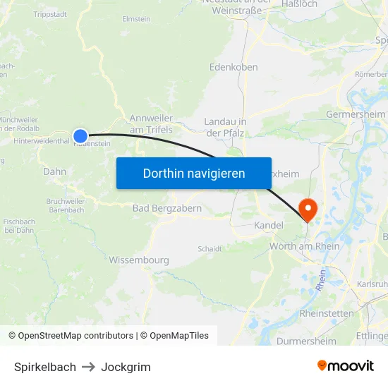 Spirkelbach to Jockgrim map