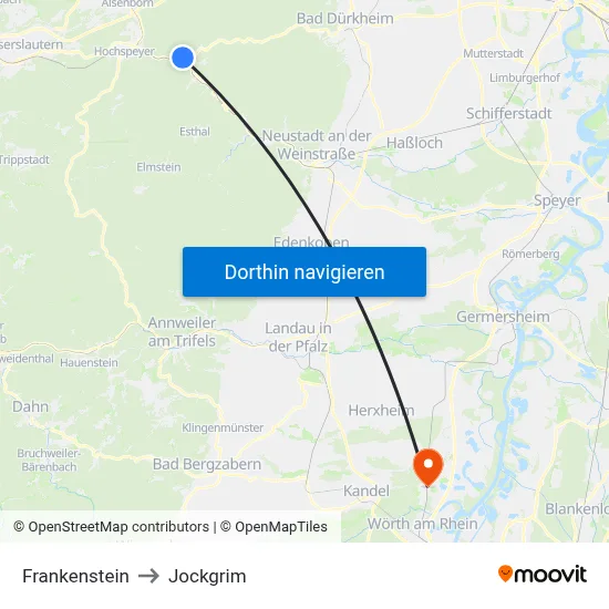 Frankenstein to Jockgrim map