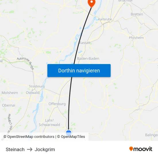 Steinach to Jockgrim map