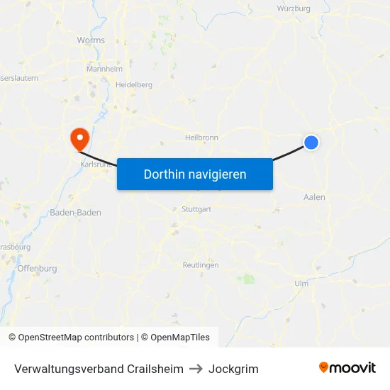 Verwaltungsverband Crailsheim to Jockgrim map