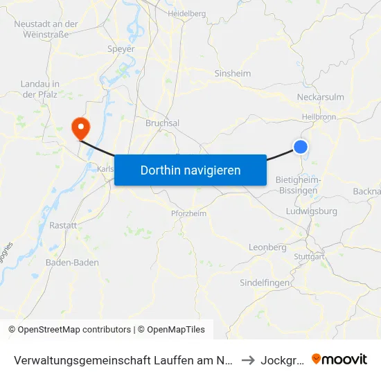Verwaltungsgemeinschaft Lauffen am Neckar to Jockgrim map